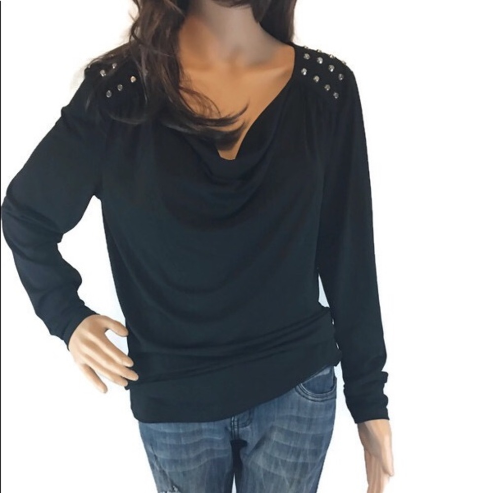 Michael Kors Black wrinkle free Top with rivets